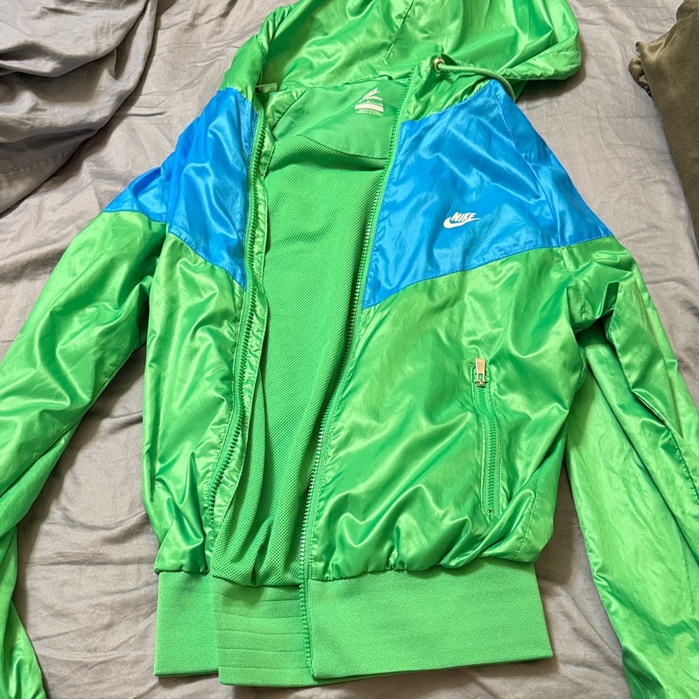 Nike Vibrant Green and Blue windbreaker